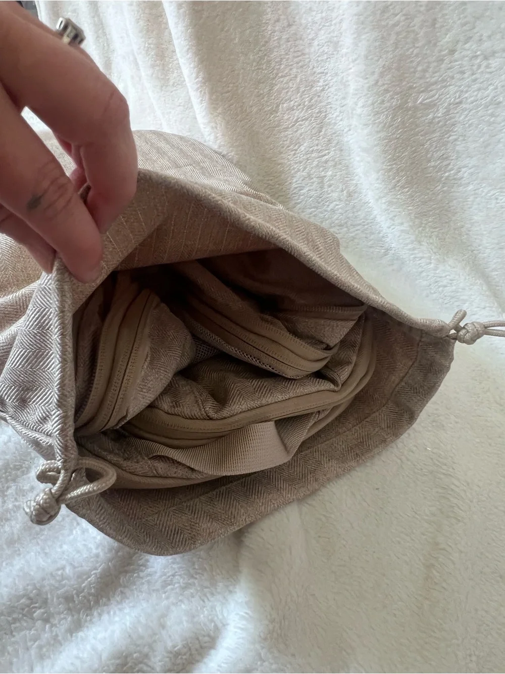 Neutral Beige Travel Garment Bags and Packing Organizers- set of 5